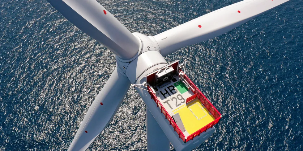 A Siemens Gamesa turbine at Hornsea 2.