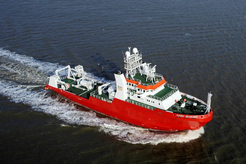 Fugro Searcher: will conduct surveys offshore Trinidad and Tobago for BHP Billiton