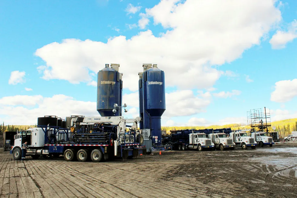 On location: an Encana operation at the Montney formation