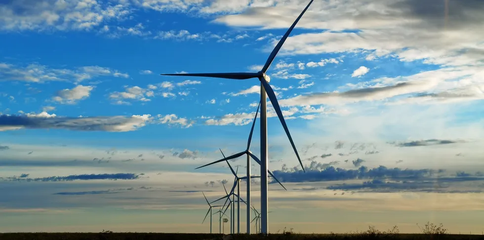 Goldwind turbines on the Loma Blanca 4 wind farm in Argentina