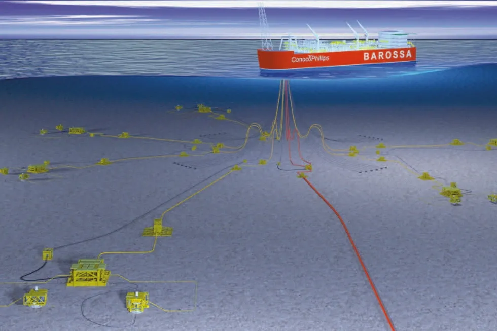 Conceptual: the Barossa project off Northern Australia