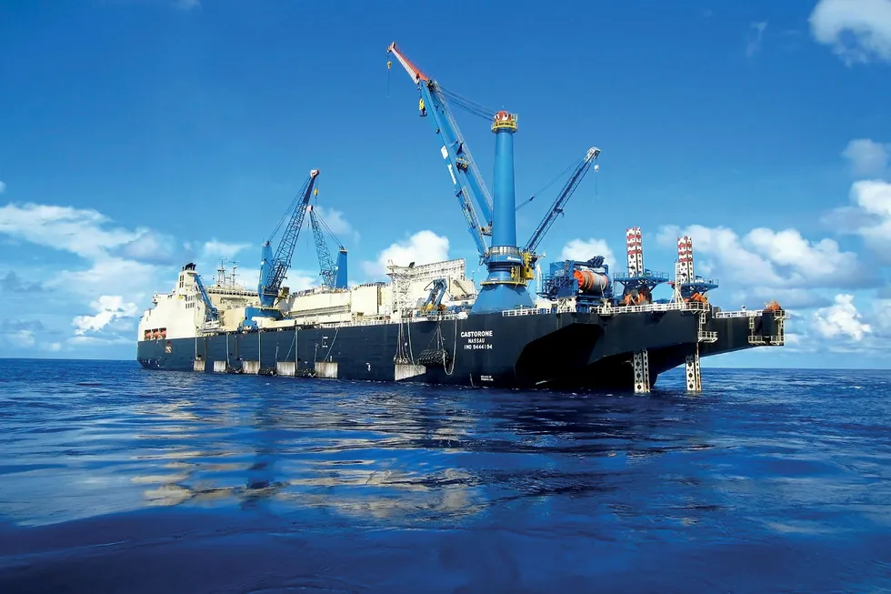 Saipem utilised its pipelaying vessel Castorone (pictured) for Woodside Energy's Scarborough project offshore Australia.