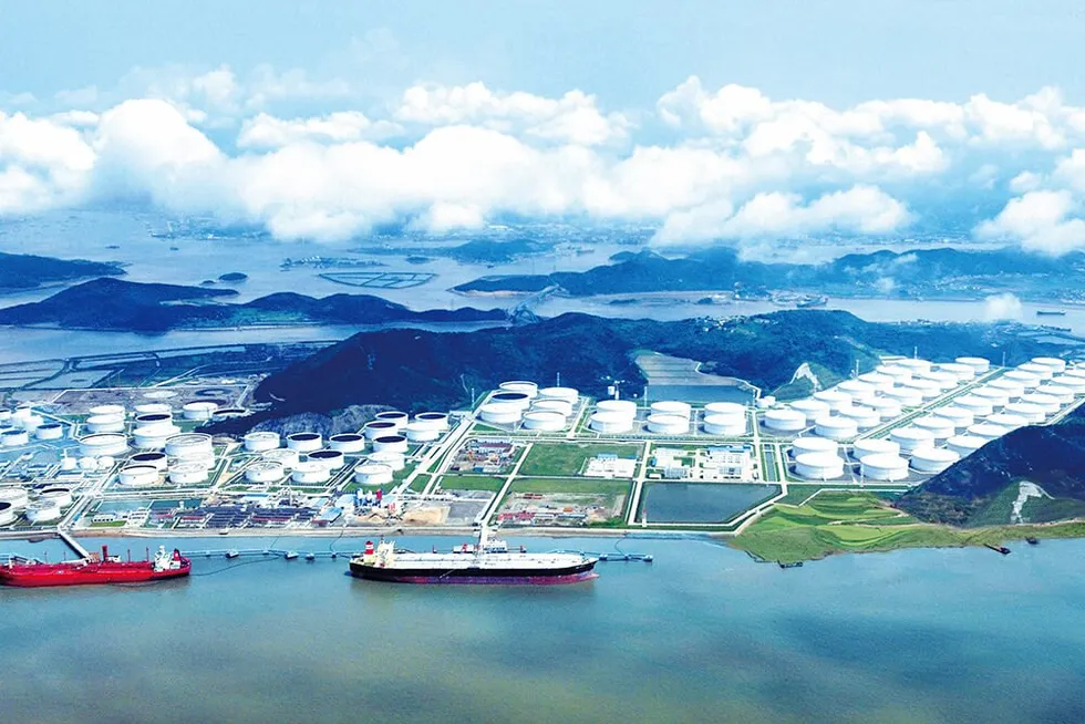 A crude oil import termimal owned by Sinochem in China