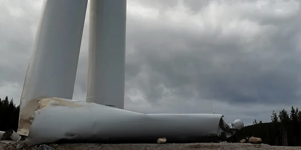 The collapsed turbine at Nysater.