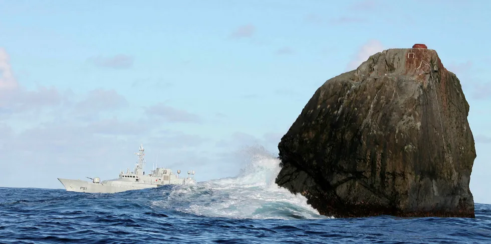 Governments dispute over fishing around Rockall.