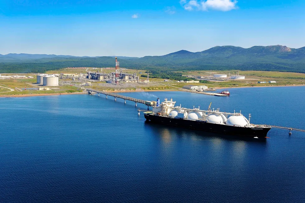 The Gazprom-led Sakhalin 2 LNG plant in Prigorodnoye in the south of Sakhalin Island in Russia.