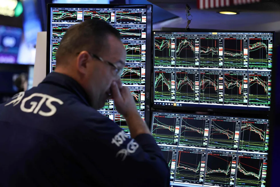 A trader works on the floor of the New York Stock Exchange (NYSE).
