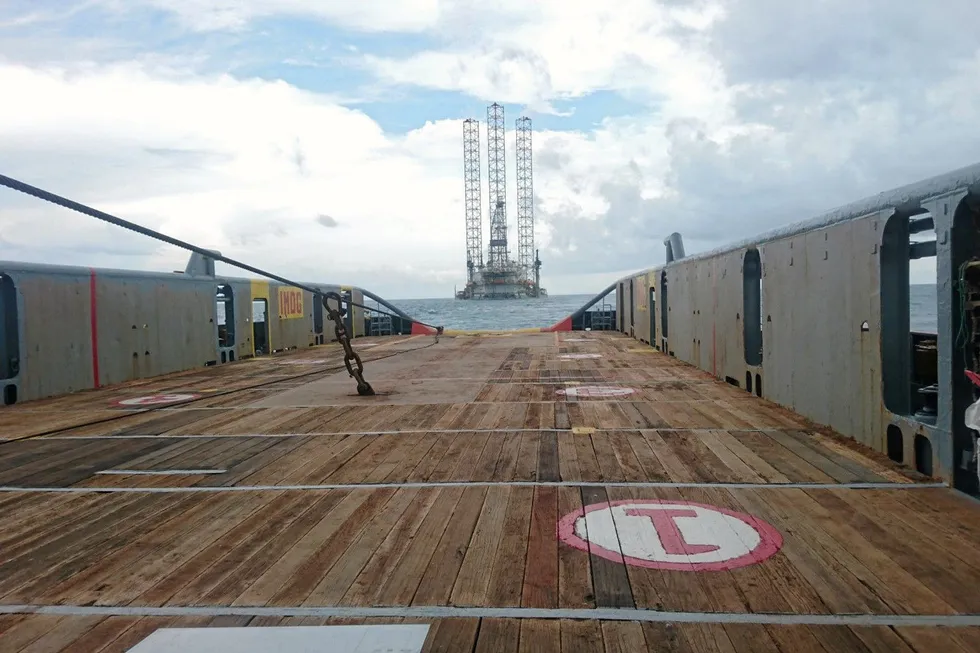 View from an offshore vessel: of the rig Noble Tom Prosser in the Dorado area