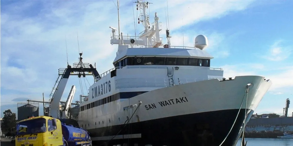 The fate of Sanford's San Waitaki factory vessel rests in the hand of New Zealand's courts.