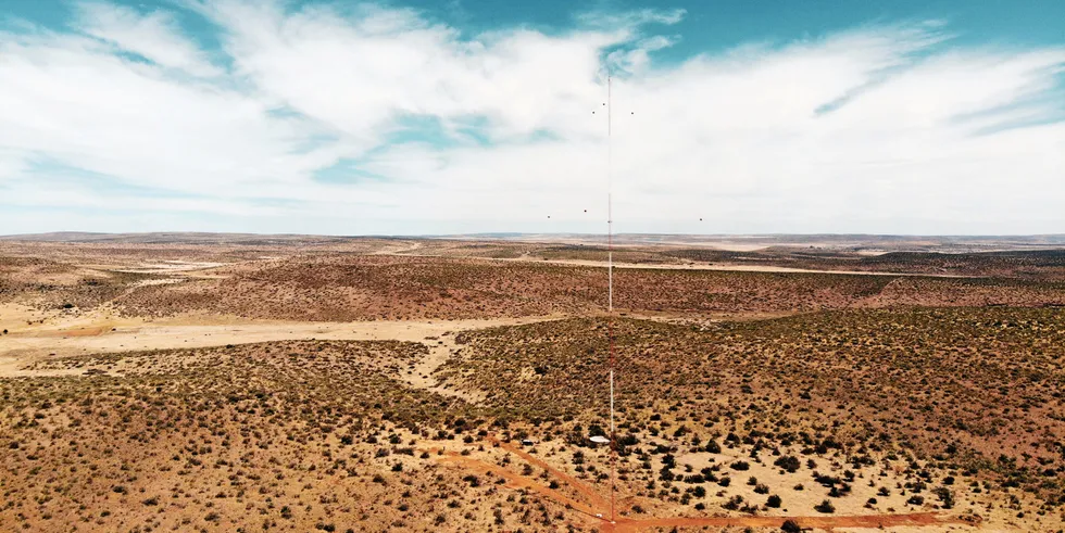 Wind measurement mast in South Africa