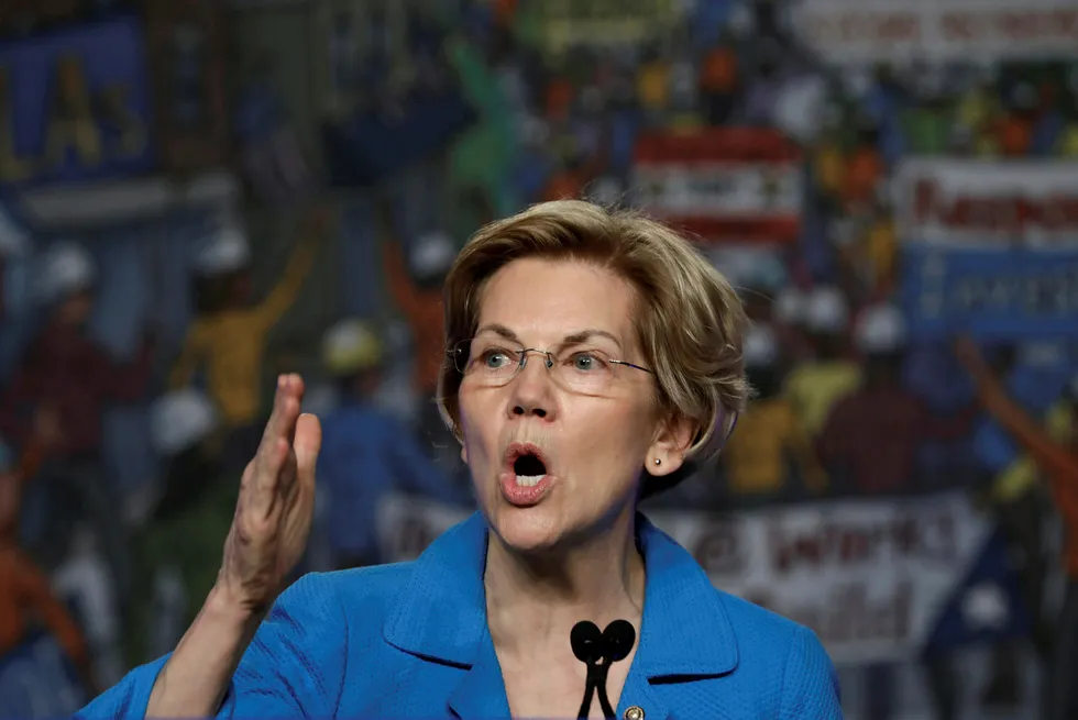 Presidential candidate: Senator Elizabeth Warren of Massachusetts
