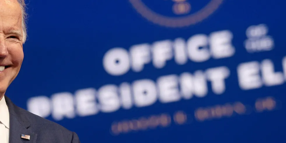 U.S. President-elect Joe Biden at his transition headquarters in Wilmington, Delaware, November 10, 2020. REUTERS/Jonathan Ernst