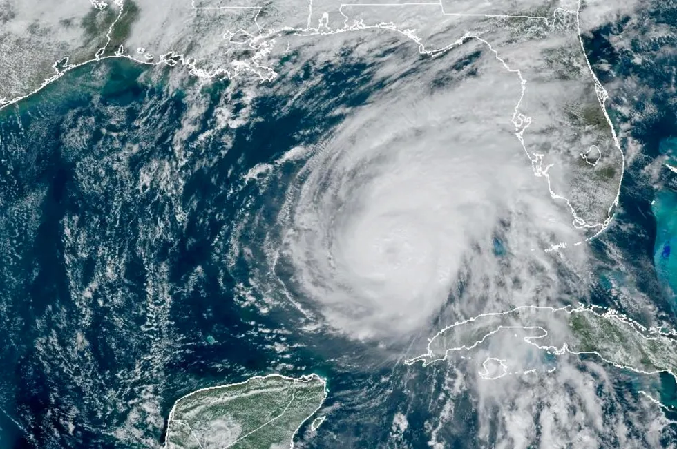 A GOES-East GeoGolor satellite image from 7 November and provided by the National Oceanic and Atmospheric Administration (NOAA), shows Hurricane Rafael in the Gulf of Mexico.