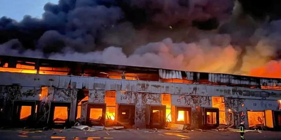 The attack on Universal Fish Company's Kyiv warehouse has incurred losses of $10 million.