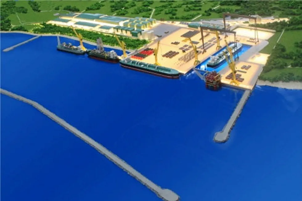 Artist's impression: the Estaleiro Jurong Aracruz yard in Brazil.