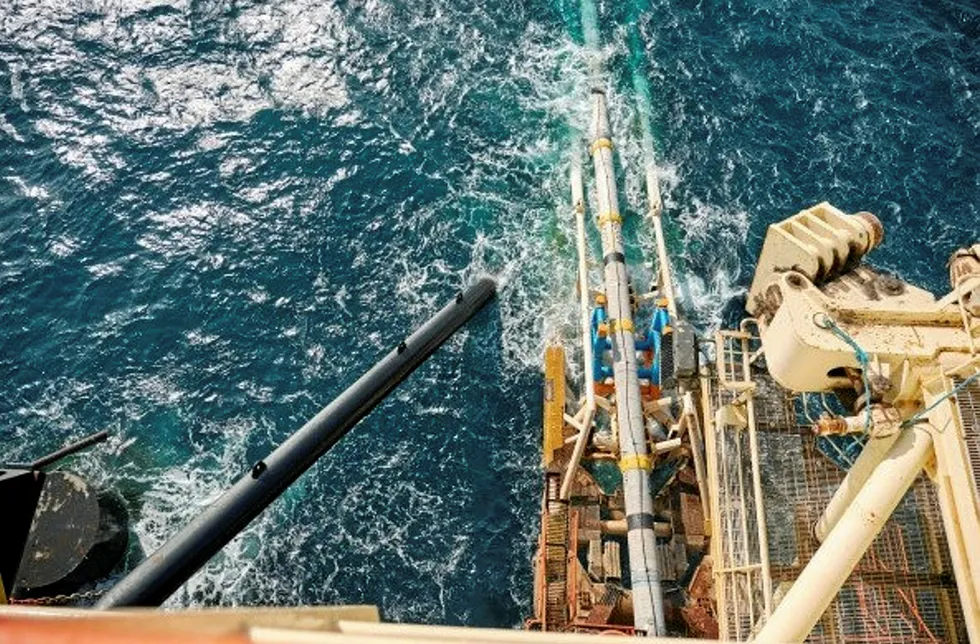 Offshore activity: the Castoro Sei pipelay activity during shore pull operations