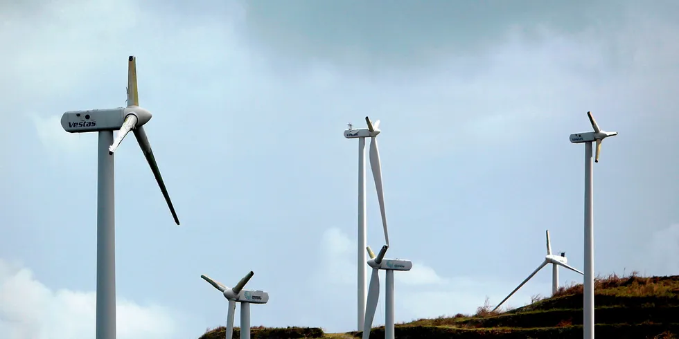 Damaged wind turbines seen in the aftermath of Hurricane Maria in Naguabo, Puerto Rico on October 2, 2017. Photo: AFP/Getty