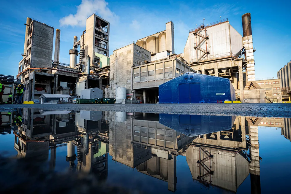Norcem's cement factory in Brevik, Norway