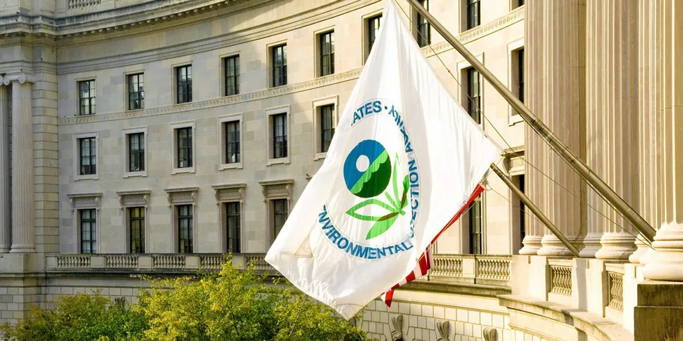 Environmental Protection Agency (EPA) headquarters. The agency fined a Washington seafood company for violating discharge rules.