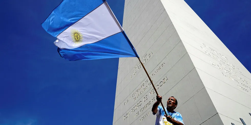 Argentinian flag in Buenos Aires