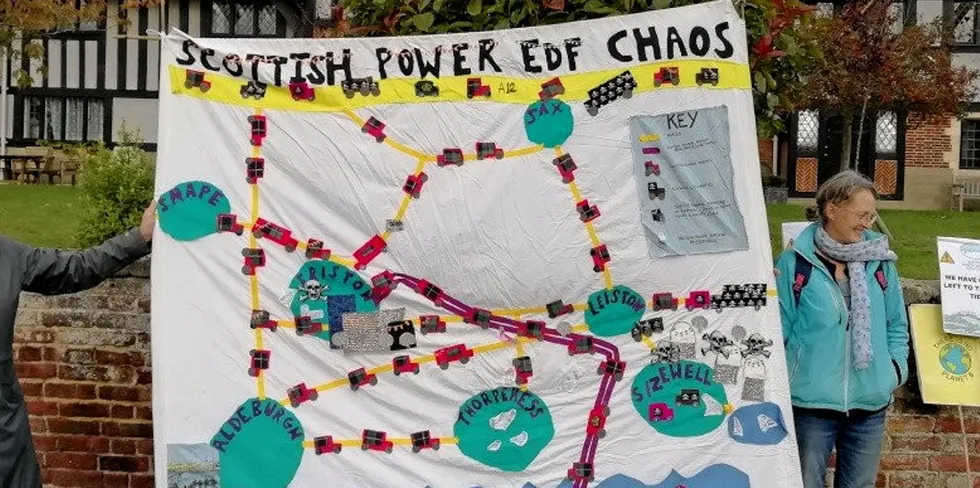 Protestors are angry over the impact of onshore works.