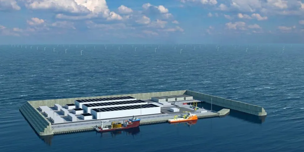 Illustration of possible shape of the energy island