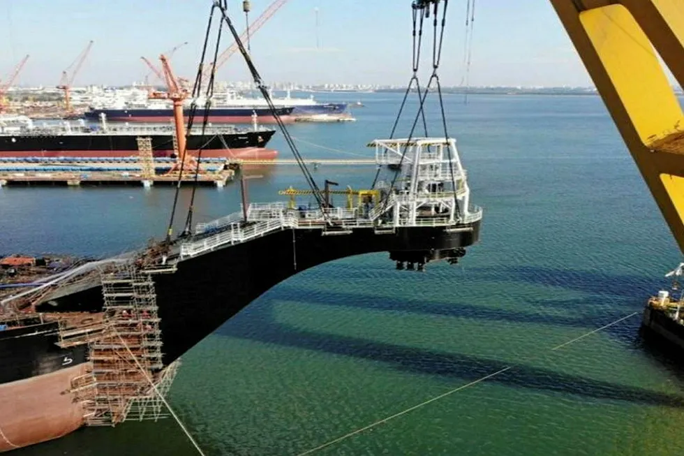 Conversion work: the external turret for the FSO Golden Star at MMHE's yard in Malaysia