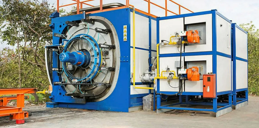 A pyrolysis oven made by Italian firm Thermal Engineering
