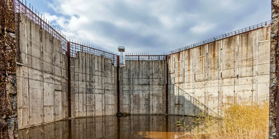 abandoned construction site of Zarnowiec nuclear power plant in Poland.