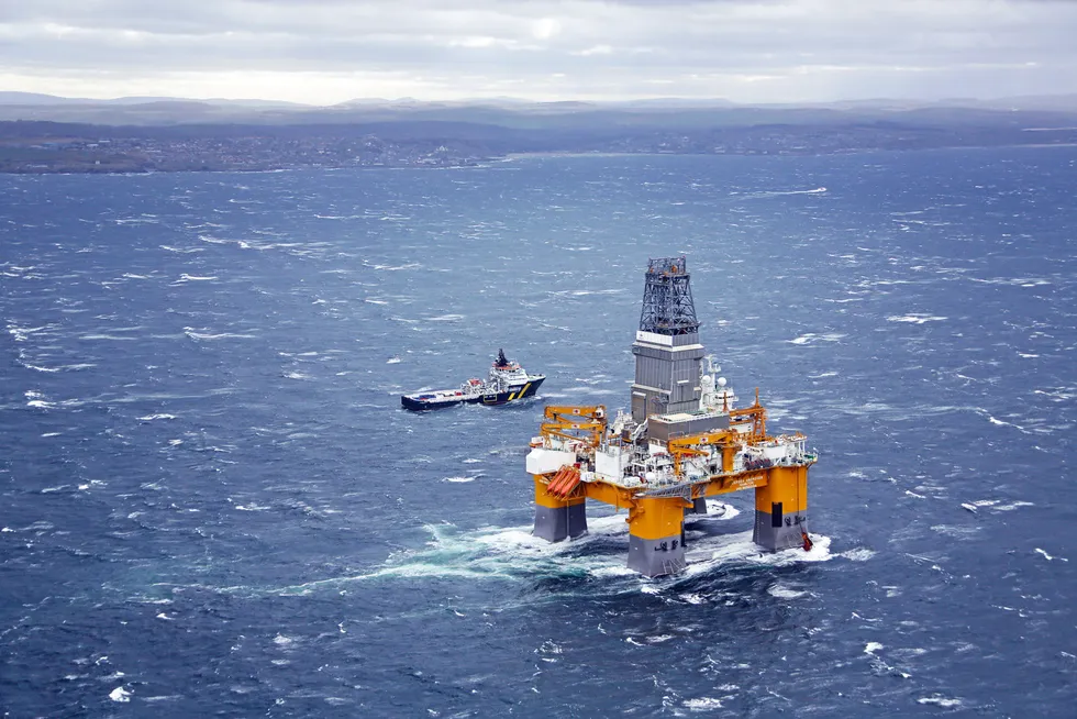 New route: Odfjell Drilling semi-submersible Deepsea Aberdeen off northern Scotland