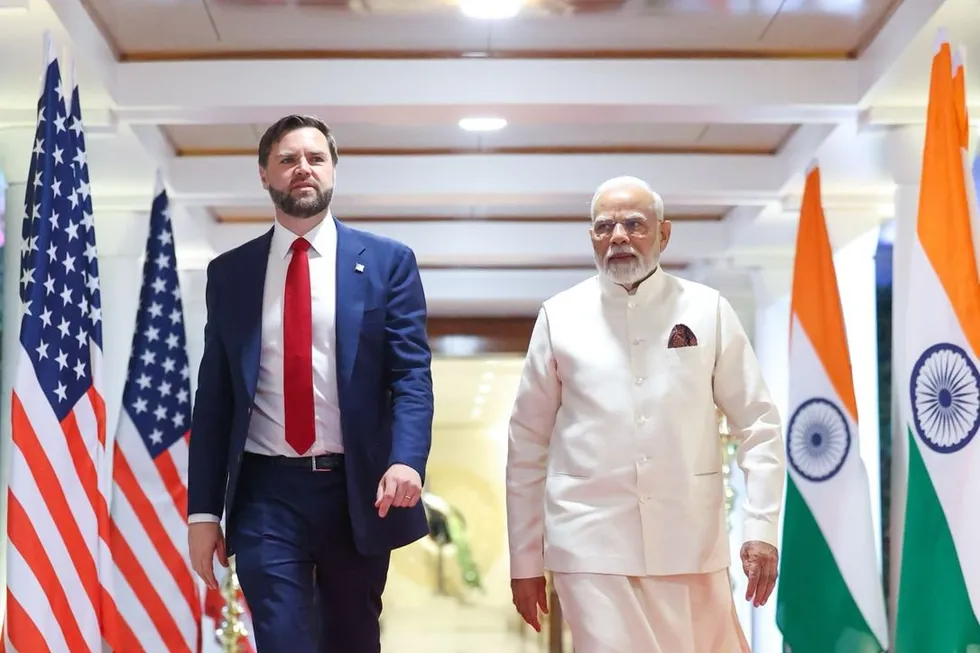 U.S. Vice President JD Vance held talks with Indian Prime Minister Narendra Modi on Monday.
