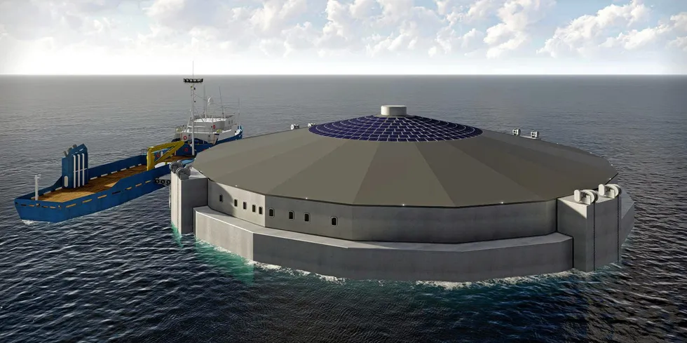 Masoval's Aqua Semi concept for a semi-floating aquaculture platform.