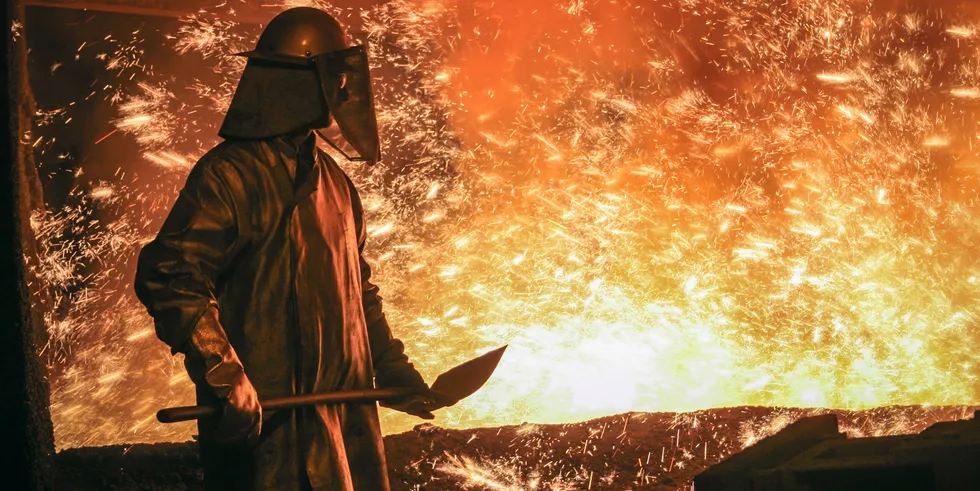 steel melting at Salzgitter plant