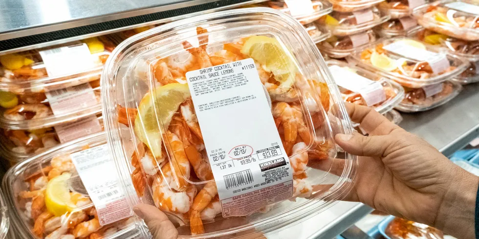 Shrimp consumption climbed .3 pounds over 2019 to reach 5 pounds per person in 2020.