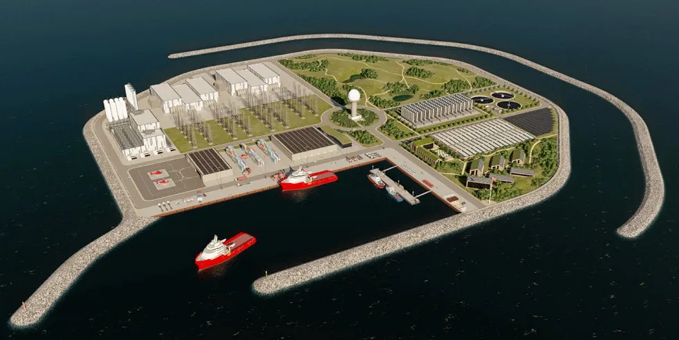 Rendering of planned energy island by VindØ consortium