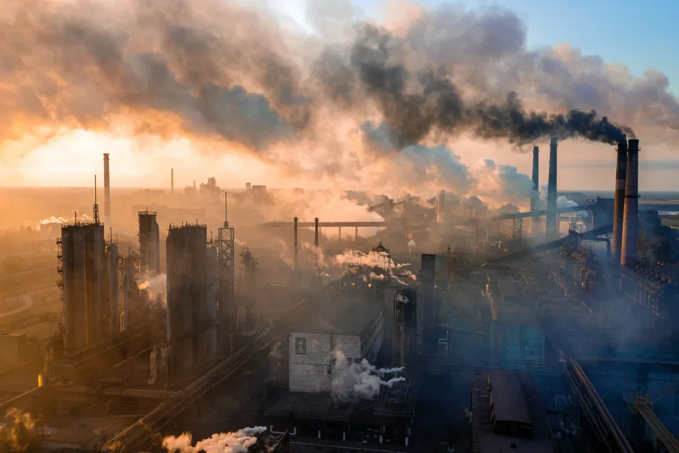 Emissions from a metals plant.