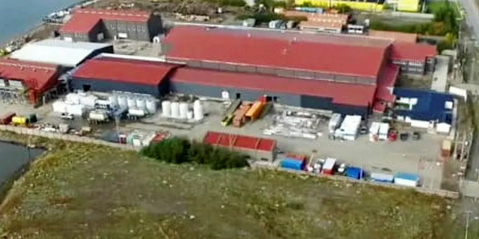 Blumar, Multiexport JV salmon plant readies for opening. Blumar, Multiexport JV salmon plant.