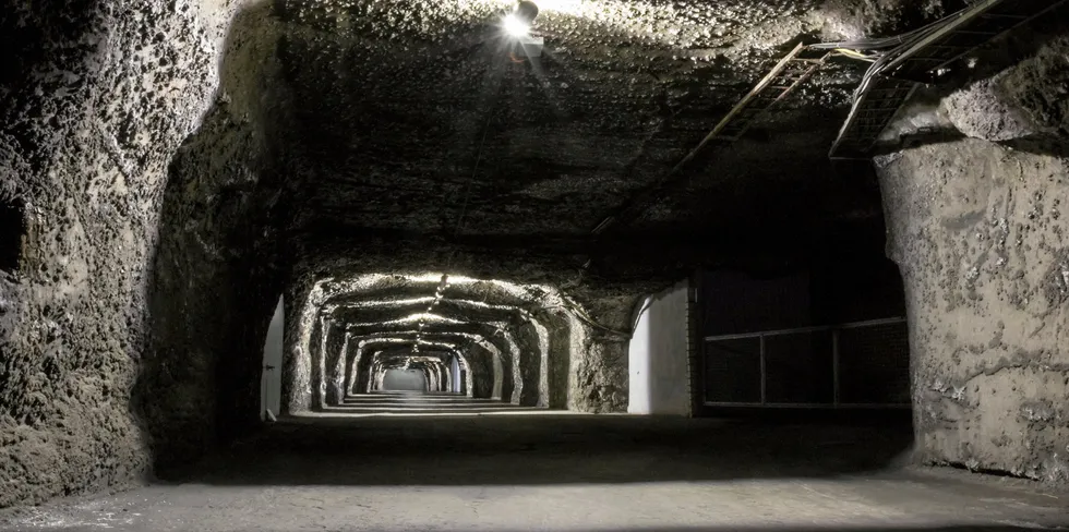 The storage facility uses salt caverns.