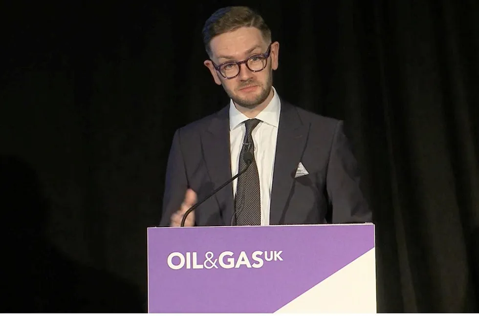 Projections: CCC chief executive Chris Stark speaking at a previous event organised by oil and gas trade body OGUK