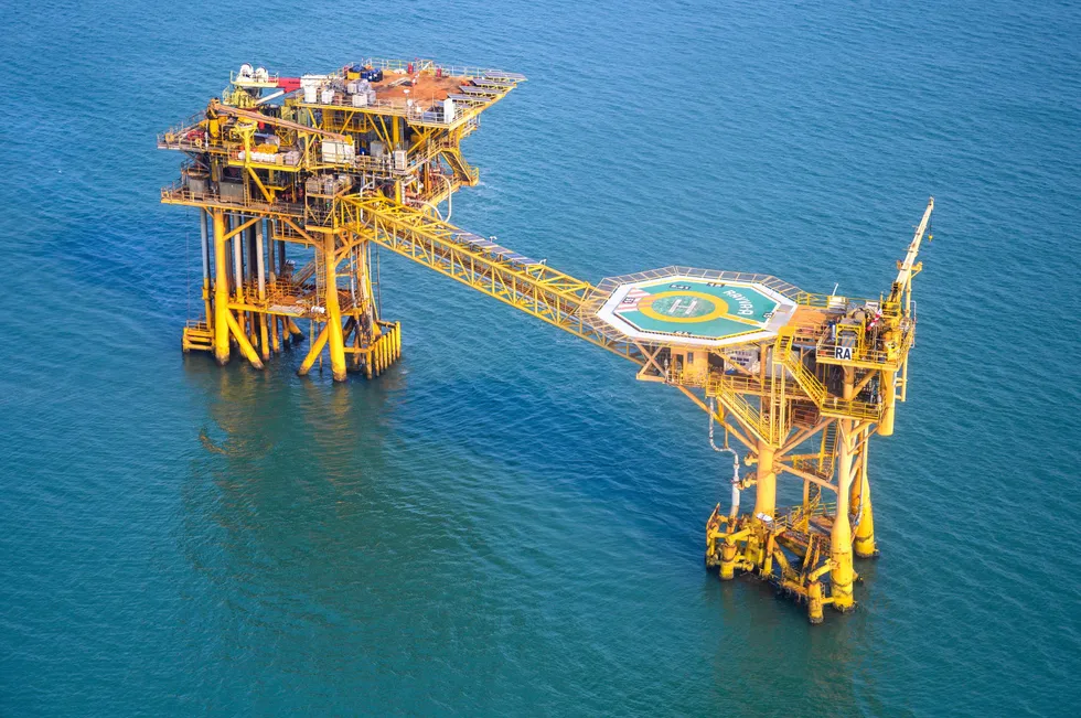 An offshore platform at Cairn's Ravva asset.