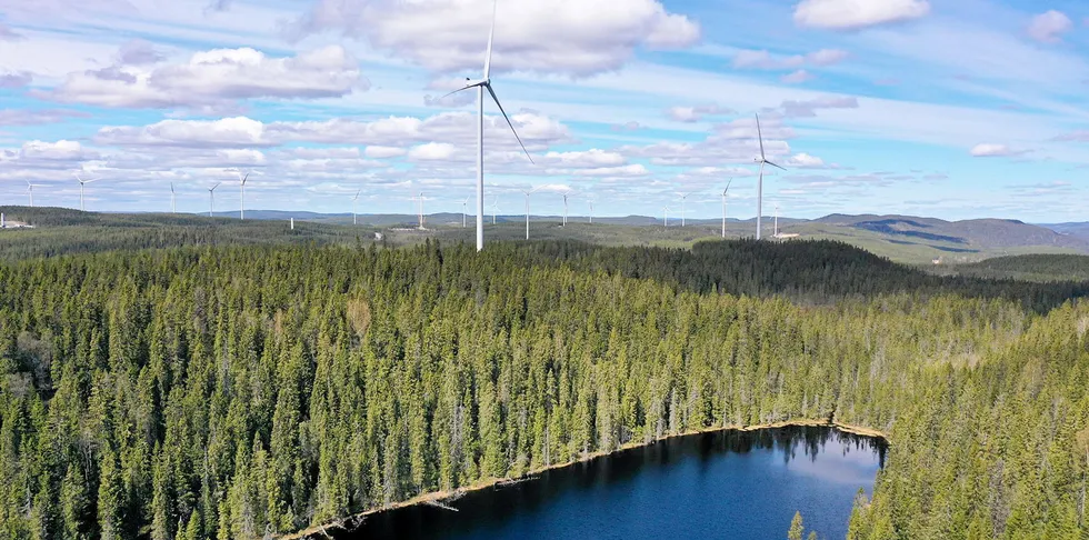 Nysäter wind farm in northern Sweden owned by EIP and RWE