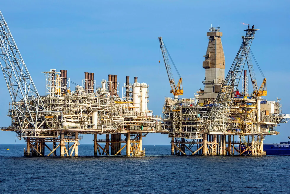 Caspian Sea work: the Central Azeri platform in the Azeri-Chirag-Guneshli (ACG) complex off Azerbaijan.