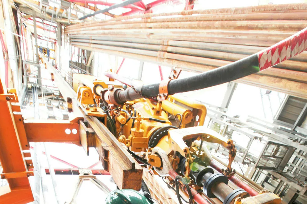 Drillfloor operations: on EnQuest’s Thistle production platform in the UK North Sea taken before the full evacuation of the platform on Monday