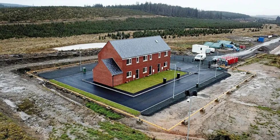 Houses built by DNV in the Netherlands to test hydrogen safety in a domestic setting. Note that the buildings were constructed in a remote area in case of explosions.