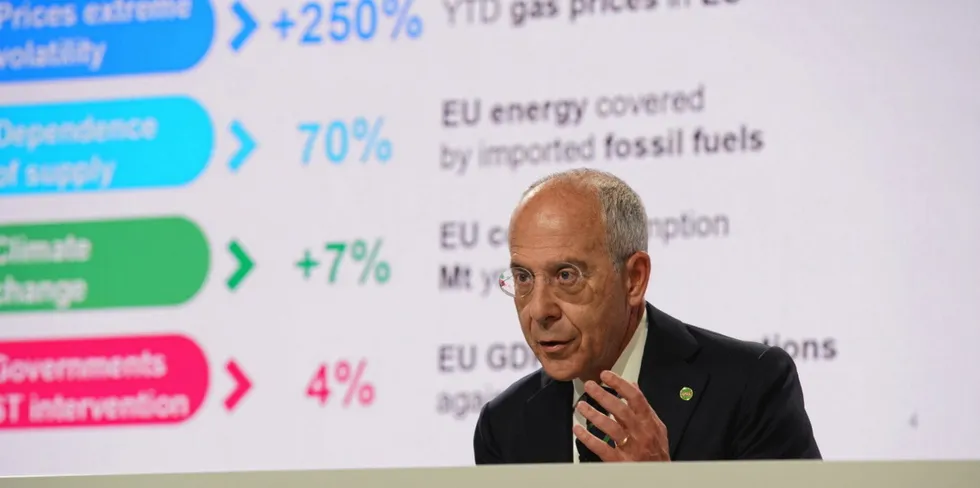 Enel CEO Francesco Starace at Enel's 2022 strategy day.