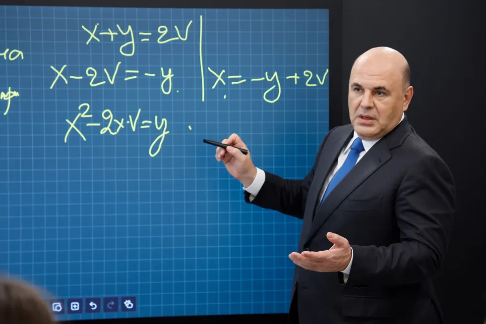 Mastering maths: Russian Prime Minister Mikhail Mishustin.