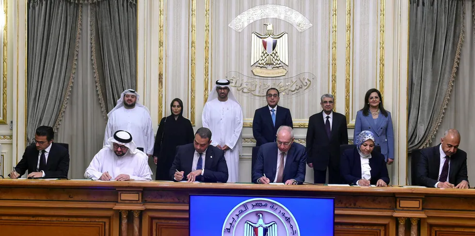 The MoU signing ceremony in Cairo on Sunday.