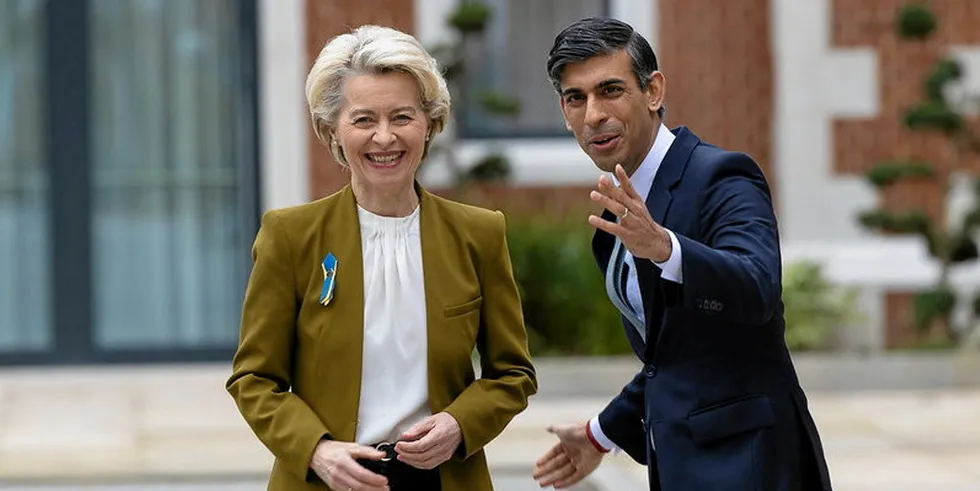 UK Prime Minister Rishi Sunak (left) and EU Commission President Ursula Von der Leyen have been credited with pulling off the impossible by reaching a revised deal for Northern Ireland.