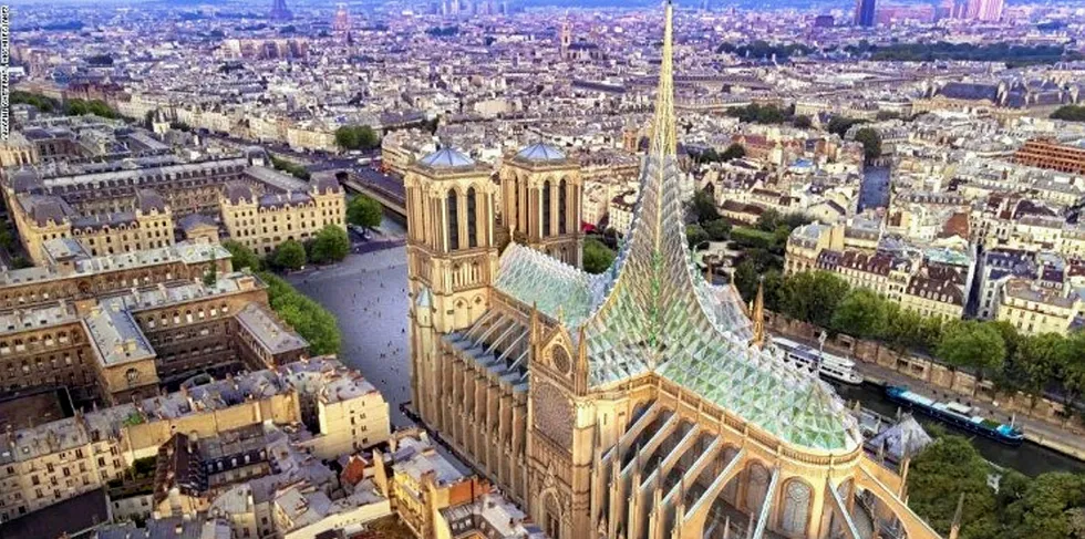 Notre Dame de Paris eco-engineered redesign from Vincent Callebaut Architectures