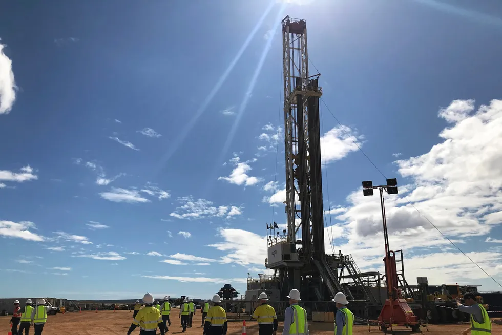 In the field: investors tour Strike Energy’s West Erregulla-3 appraisal well.